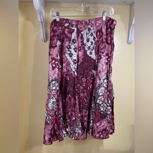 Karen Kane Red and White A-Line Maxi Skirt